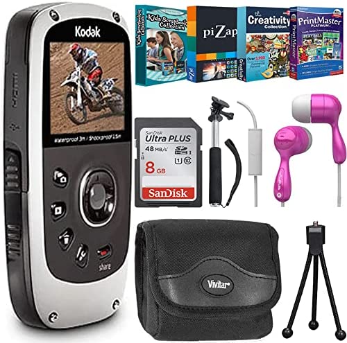 Kodak PlaySport Zx5 HD Waterproof Pocket Video Easy Share Camera Kids Love Fun Bundle