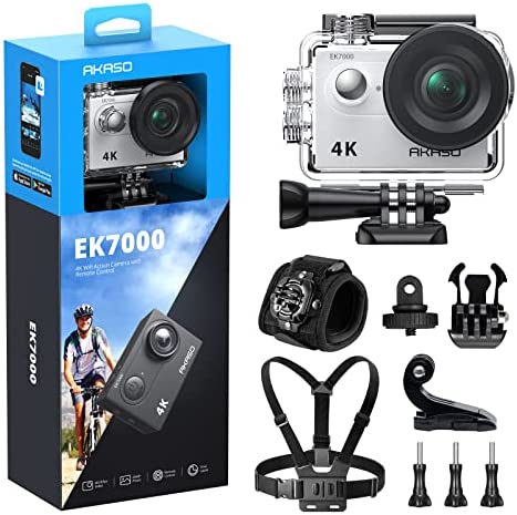 AKASO EK7000 Action Camera and Bungee Kit Bundle