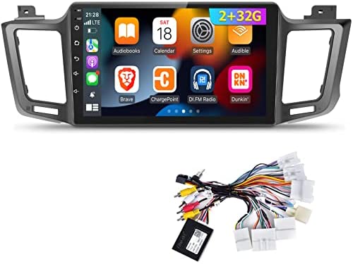 2GB+32GB Android 11 Touch Screen Radio for Toyota RAV4 2013-2018, 10.1 inch Car Stereo, Apple Carplay&Android Auto/1080P/Hi-Fi Audio/Bluetooth/GPS/WiFi + AHD Backup Camera + JBL Harness