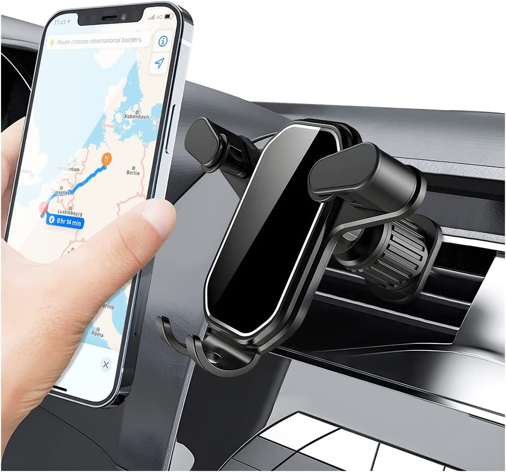 AICEL Car Air Vent Inverted Hook Phone Mount, Hands Free Vehicle Cell Phone Holder Cradle, Universal Adjustable Extension Mobile Phone Vent Clip, Compatible with All Smartphone Samsung Galaxy