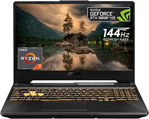 ASUS TUF Gaming A15 15.6" FHD 144Hz Gaming Laptop AMD Ryzen 7 6800H（>i9-10885H）, NVIDIA GeForce RTX 3050 Ti, Wi-Fi 6,32GB DDR5 RAM, 2048GB PCIE SSD, RGB Backlit Keyboard, Webcam, Window 11 Home, Gray