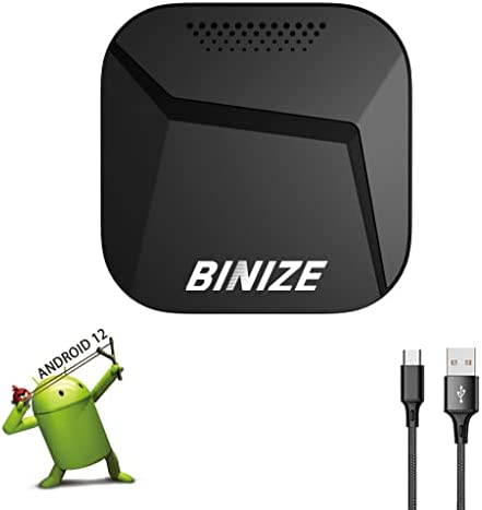 BINIZE 2023 Android 12 CarPlay AI Box with Netflix/YouTube, 8+128G, The Magic Wirelss Carplay Android Auto Adapter Box, 8 Core/4G Network/5G WiFi/BT 5.0, for Cars with Factory Wired CarPlay