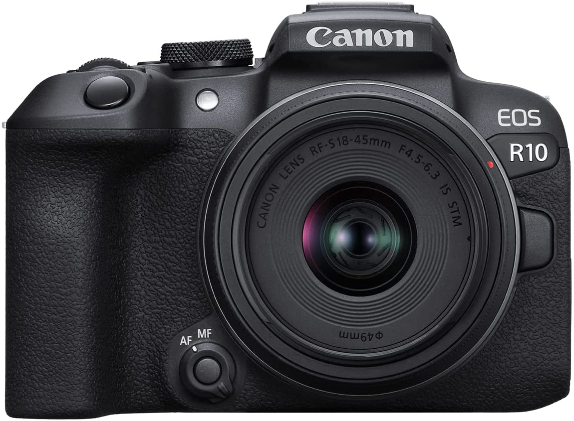 Canon EOS R10 RF-S18-45mm F4.5-6.3 is STM Lens Kit, Mirrorless Vlogging Camera, 24.2 MP, 4K Video, DIGIC X Image Processor, High-Speed Shooting, Subject Tracking, Compact, for Content Creators