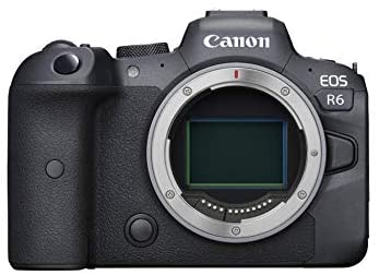 Canon EOS R6 Full-Frame Mirrorless Camera with 4K Video, Full-Frame CMOS Senor, DIGIC X Image Processor, Dual UHS-II SD Memory Card Slots, and Up to 12 fps with Mechnical Shutter, Body Only, Black