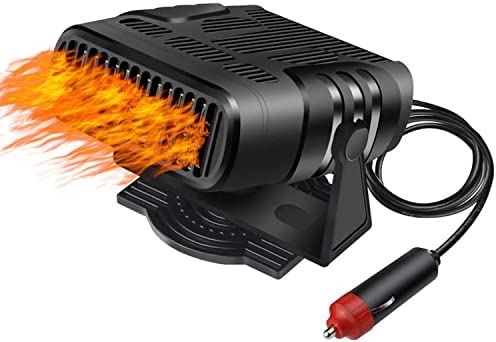 Car Heater Defroster, 12V 120W Auto Defogger 360° Rotatable Fast Heating Quickly Defrost 2 in 1 Auto Car Windshield Portable Heater Cooling Fan