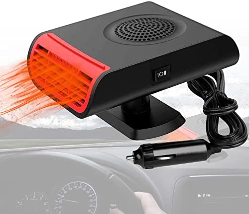 Car Heater,12V Fast Heating Defrost Defogger, 2 in 1 Portable Heater for Car, Car Heater That Plugs Into Cigarette Lighter, Automobile Windscreen Fan for All Cars Portable Electronic Car Auto Heater