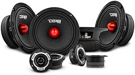 DS18 Bundle Car Speakers 4X PRO-GM6B 6.5" Midrange Speakers and 4X PRO-TWX1 Aluminum Super Tweeters - PRO Car Audio Component Package