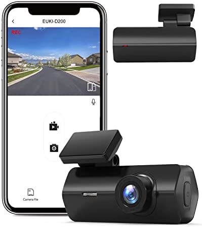 EUKI Dash Cam Front, 2.5K WiFi Car Camera Dash Cam Mini Dash Camera for Cars, Car Dash Cam with Parking Monitor, Super Night Vision, 170° Wide Angle, App Control, G-Sensor