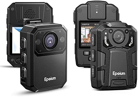 Epoium EM2 4K Body Worn Camera, GPS Track Supported, 14~16 Hours Video Record, Built-in 128GB Memory Card, IP67 Waterproof, EM1 Body Worn Camera, Built-in 128GB Memory Card with Night Vision