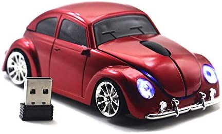 FASBEL for VW Beetle Sports Car Mouse Wireless Mouse Portable Computer Laptop Mice Optical Mouse (Red)