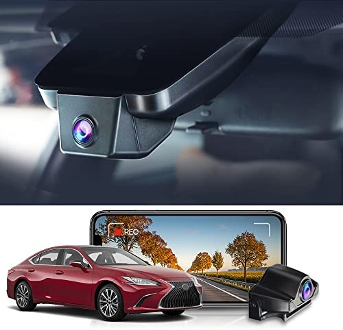 Fitcamx Used 4K Dual Dash Cam Suitable for Lexus ES 2019 2020 2021 2022 2023 ES350 300h F Sport Luxury, OEM Style, Front 2160P+Rear 1080P HD Video WiFi, Loop Recording, G-Sensor, NO SD Card