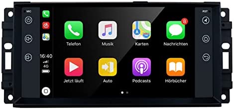 GOJOHO Car Stereo for Jeep Wrangler JK Dodge Chrysler Patriot Compass 7 Inch Touchscreen with CarPlay Android Auto GPS Navigation Built-in Bluetooth Support WiFi  Backup Camera 