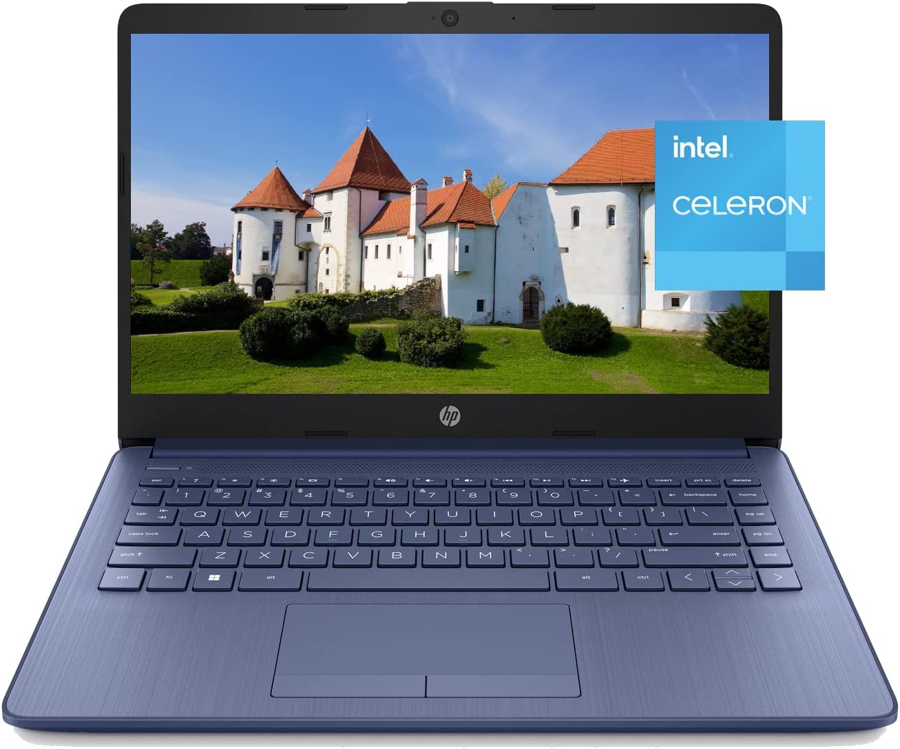 HP Newest Stream 14" HD Laptop, Intel Celeron Quad-Core Processor, 8GB DDR4 RAM, 64GB eMMC, 1 Year Office 365, WiFi, Bluetooth, HDMI, RJ-45, Webcam, USB Type-A&C, w/GM Accessories