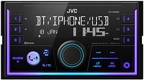 JVC KW-SX88BT Bluetooth Double Din Digital Media Car Stereo with Shallow Chassis, Variable Color Dsplay, Front USB and Aux, Powerful Amplifier, AM/FM Radio, Perfect OEM Replacement for Your Vehicle