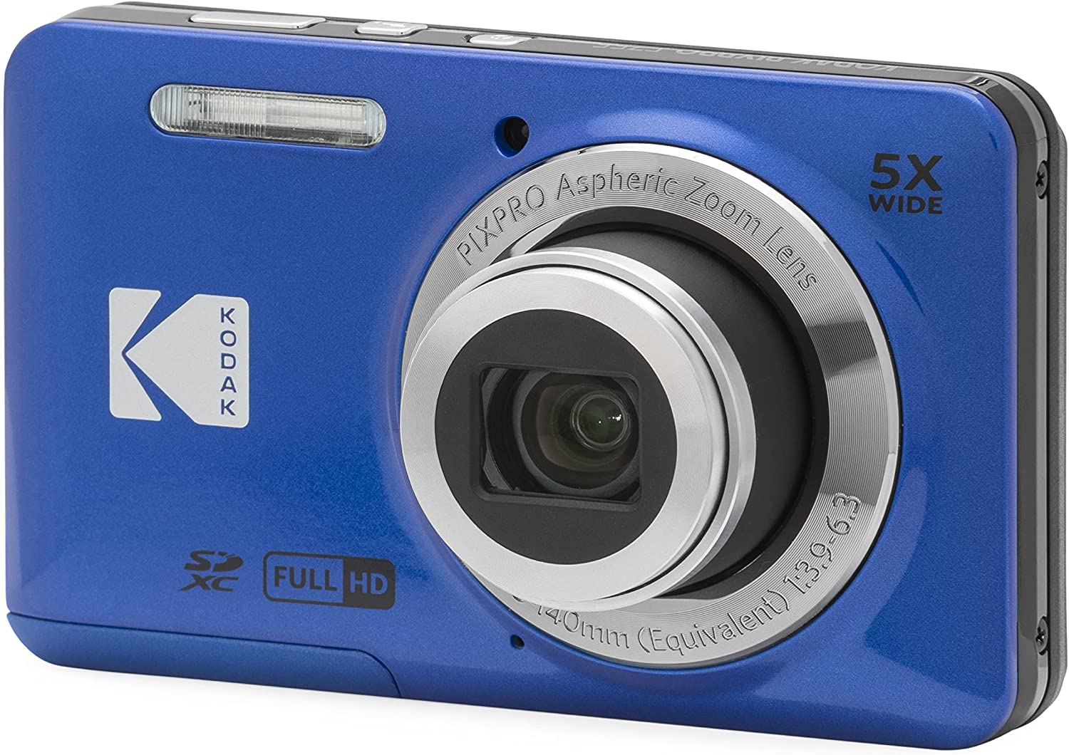 KODAK PIXPRO Friendly Zoom FZ55-BL 16MP Digital Camera with 5X Optical Zoom 28mm Wide Angle and 2.7" LCD Screen (Blue)