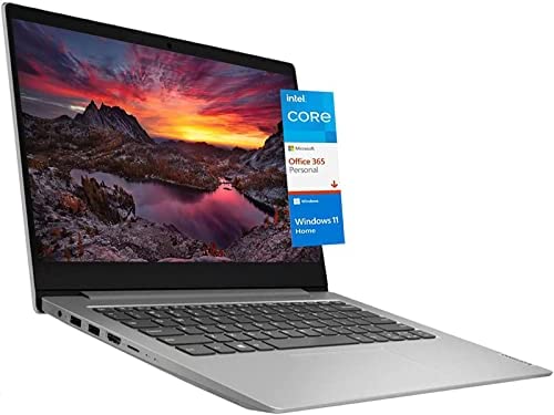 Lenovo Ideapad 14 Inch Student Laptop 2023 Newest, Intel Pentium Silver N5030 4-Core, up to 3.1 GHz, 4GB RAM, 128GB eMMC +256GB SSD, WIFI6, Webcam, Windows 11, 1 Year Office 365 +CUE Accessories