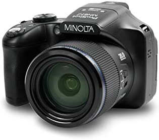 Minolta Pro Shot 20 Mega Pixel HD Digital Camera with 67X Optical Zoom, Full 1080P HD Video & 16GB SD Card, Black