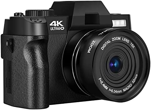 Monitech Digital Camera 4K 48MP Vlogging Camera, Camera for Photography with 2 Batteries