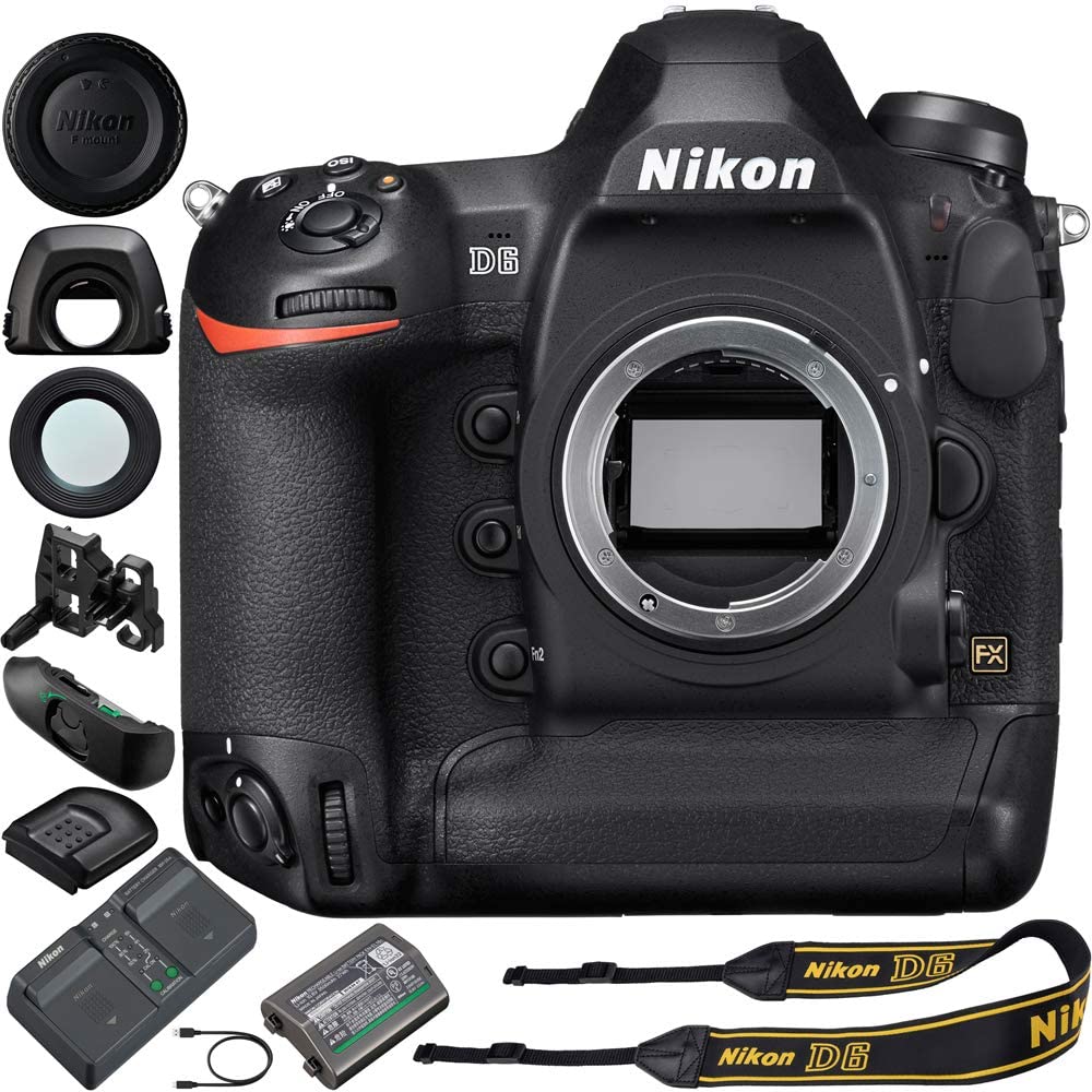 Nikon 1624 D6 Digital SLR Camera Body FX-Format Professional DSLR 20.8MP 4K UHD Video (Renewed)