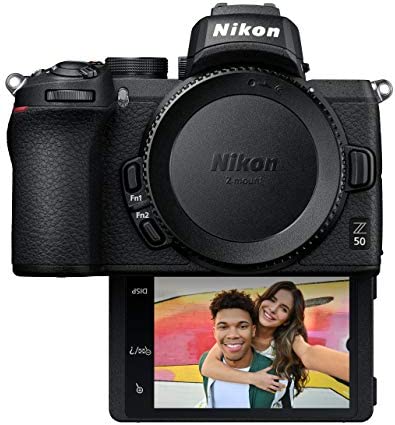 Nikon Z50 Compact Mirrorless Digital Camera with Flip Under Selfie/Vlogger LCD, Body