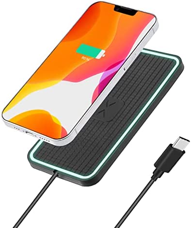 POLMXS Wireless Charger,15W Wireless car Charger Charging pad Non Slip qi Charger pad Fast Wireless Phone Charger for car Cell Phone Wireless Charging mat typc Cable galaxy21/20 Note10 S9S10S8 (C16)