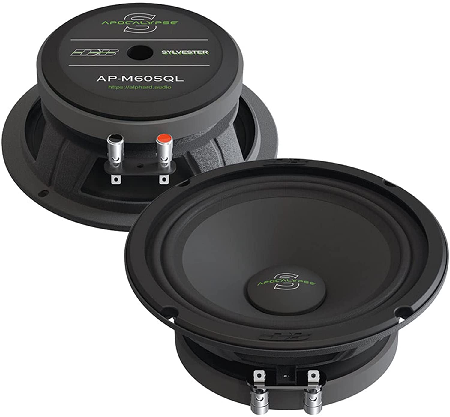 Pair of Deaf Bonce Apocalypse 6.5" Midrange Speakers 600W 4 Ohm Black AP-M60SQL