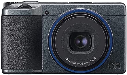 Ricoh GR IIIx Urban Edition, Metallic Gray Body with Navy Blue Ring, Digital Compact Camera (International Model)