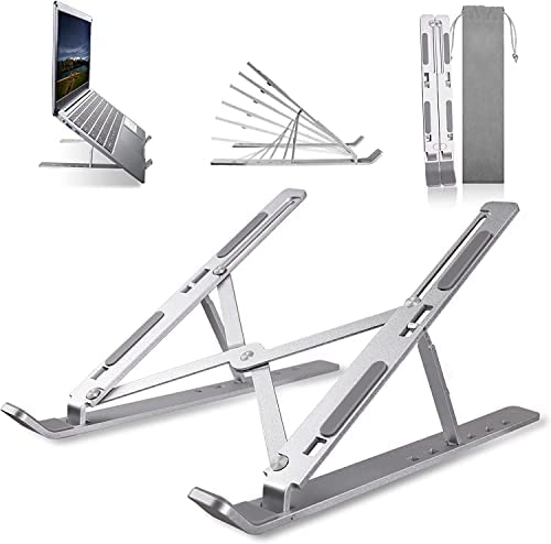 SGIN Laptop Stand for Desk, Computer Stand Laptop Riser for Laptop, Portable Notebook Stand Compatible with 9-15.6 inch Laptops(Silver)