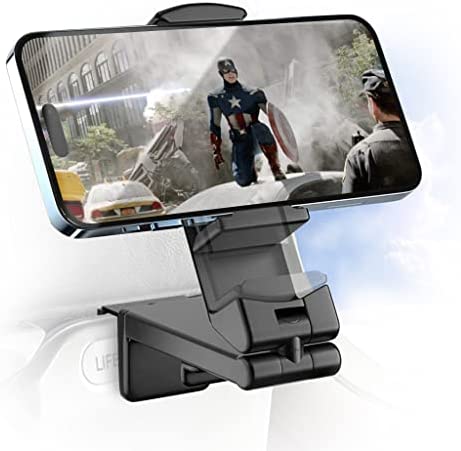 TESLYAR Universal in Flight Airplane Phone Holder Mount Handsfree Phone Holder for Desk Tray Travel Essential Accessory for Flying Multi Directional Dual 360 Degree Rotation Nightstand