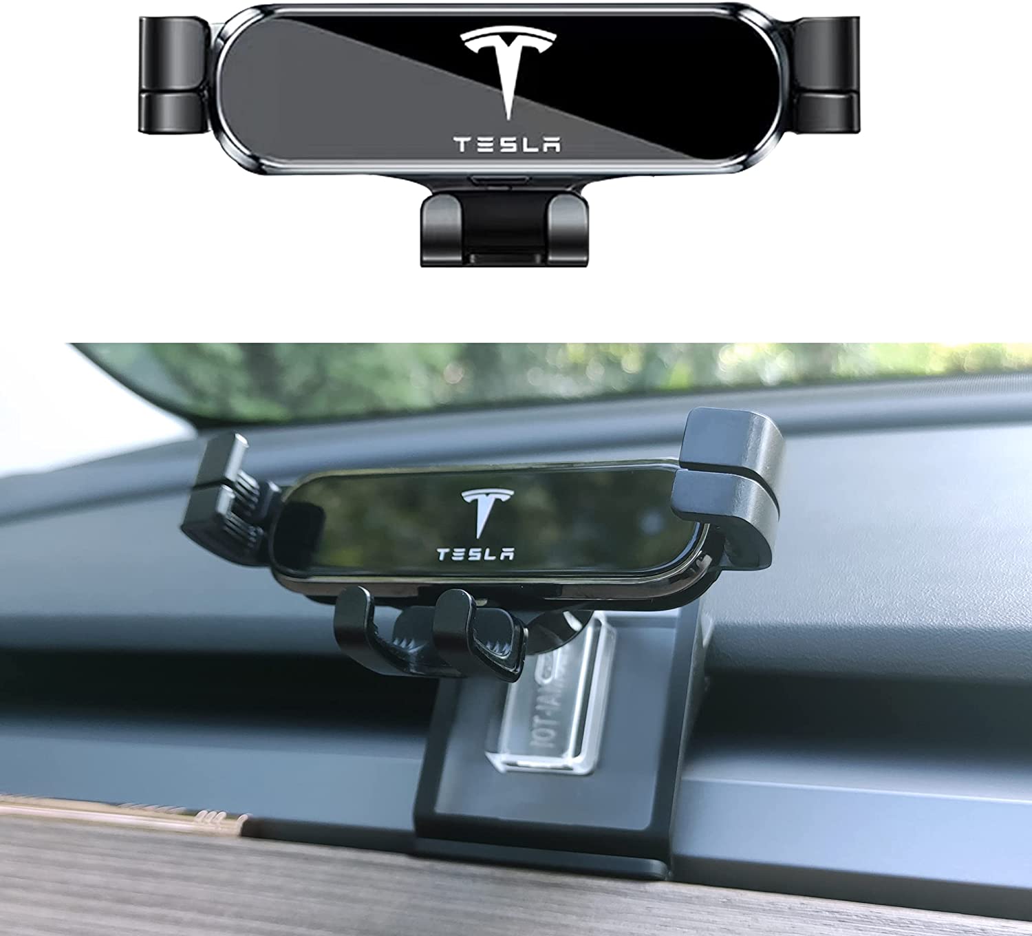 TOPABYTE Tesla Model 3 Model Y Gravity Car Phone Mount Compatible with All 4-6.5 Inch Phone