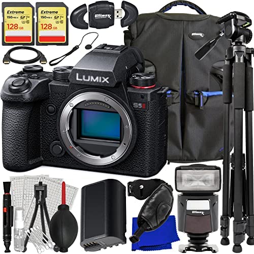 Ultimaxx Advanced Panasonic Lumix S5 II Camera Bundle (Body Only) - Includes: 2X 128GB Extreme SDXC’s, Spare Battery, Universal Speedlite, Pro-4 Backpack, Lightweight 60” Tripod & More (25pc Bundle)