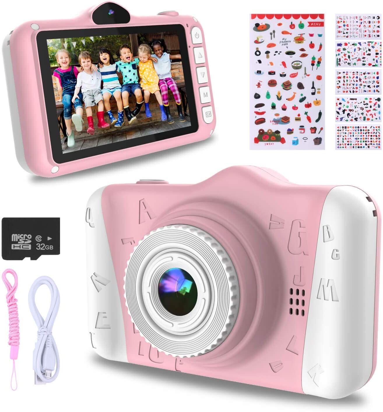 WOWGO Kids Digital Camera - 12MP Children's Camera with Large Screen for Boys and Girls, 1080P Rechargeable Electronic Camera with 32GB TF Card