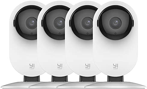 YI 4pc Security Home Camera, 1080p 2.4G WiFi Smart Indoor Nanny IP Cam with Night Vision, 2-Way Audio, AI Human Detection, Phone App, Pet Cat Dog Cam - Works with Alexa and Google